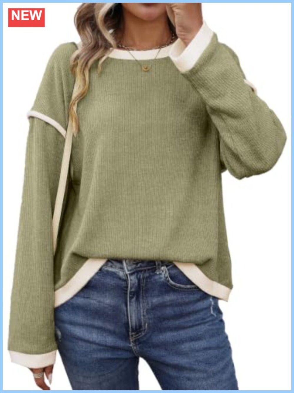 Women's Crewneck Lightweight Knit Pullover Sweater Oversized Fit